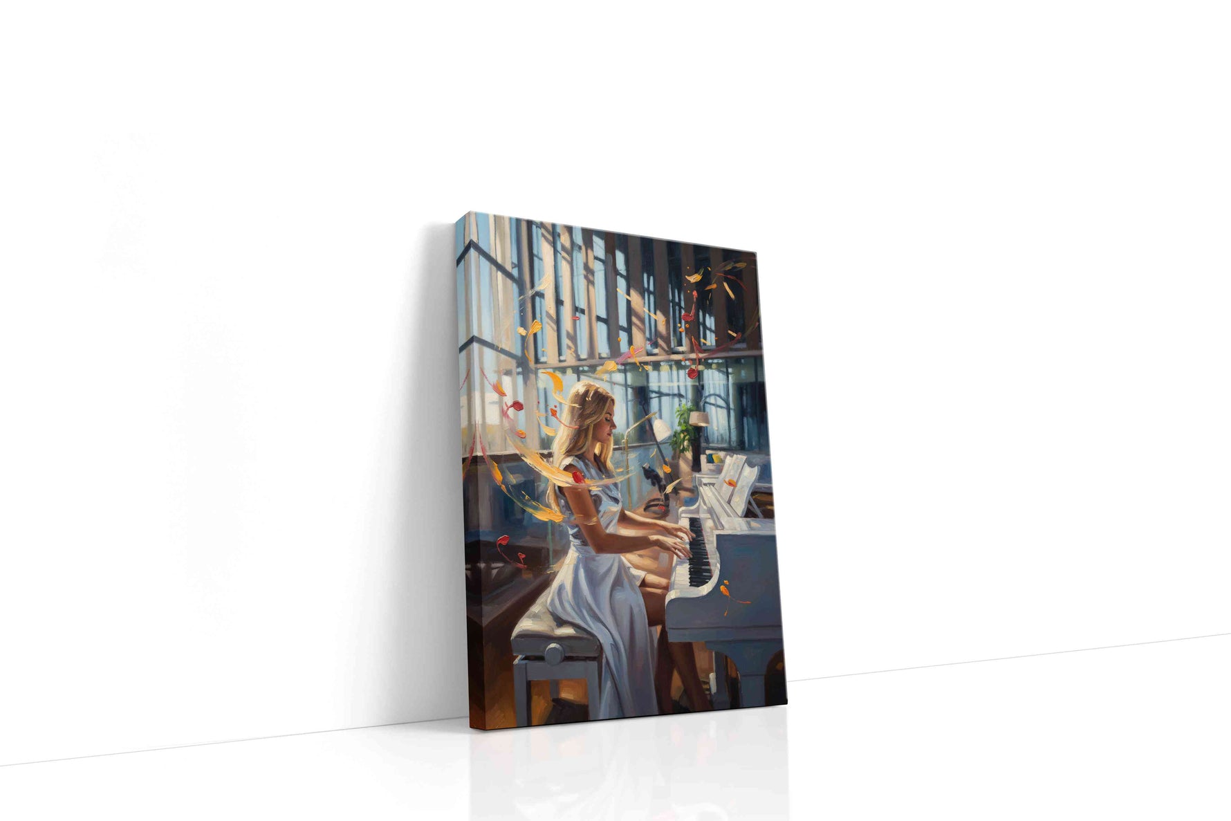 Melodic Sunbeams music canvas print gallery-wrapped portrait canvas studio shot