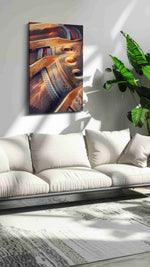 Melodic Vibrations music canvas print in a modern interior mockup