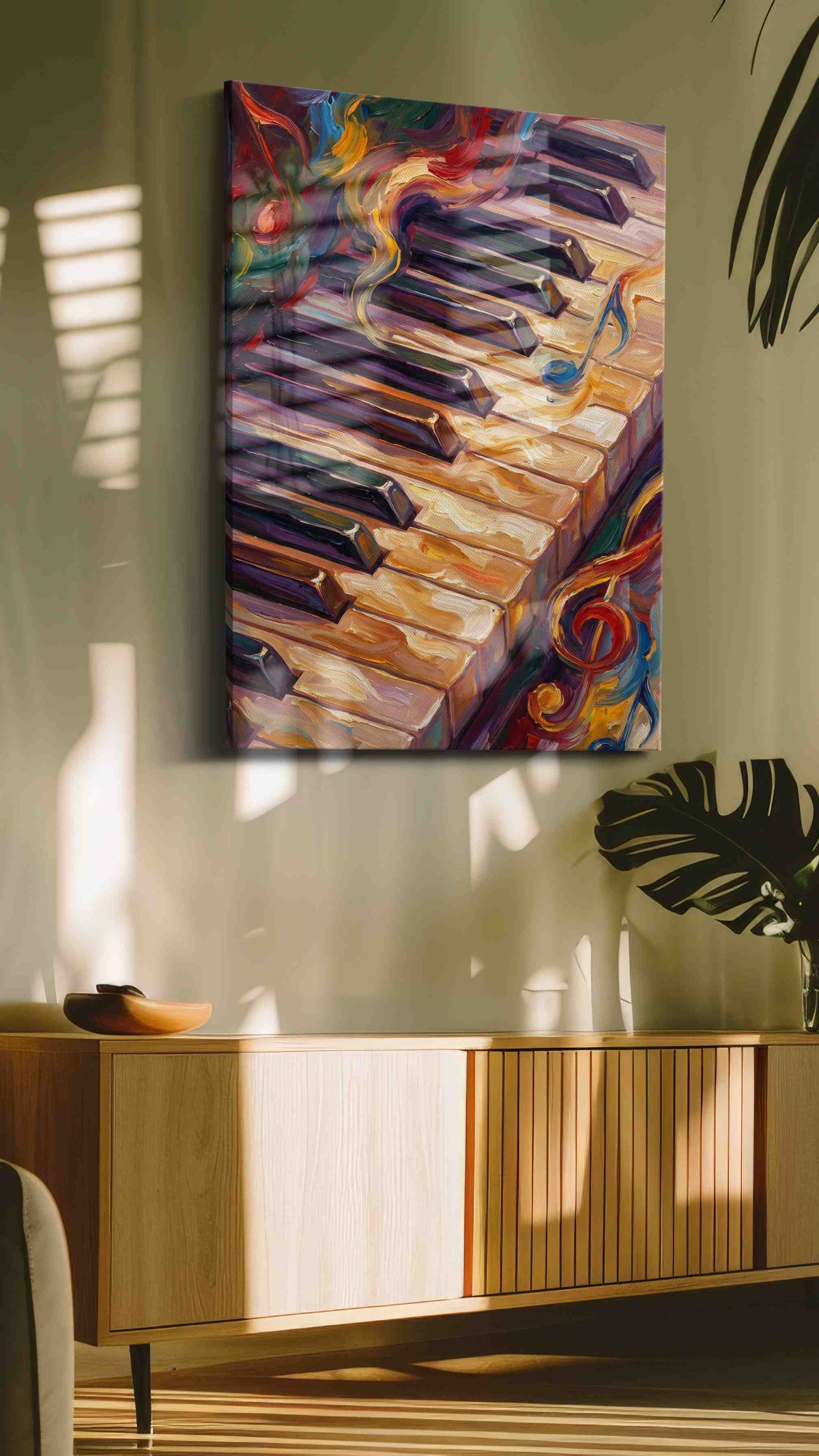 Melodic Waves of Color II music canvas print, on wall, lifestyle preview