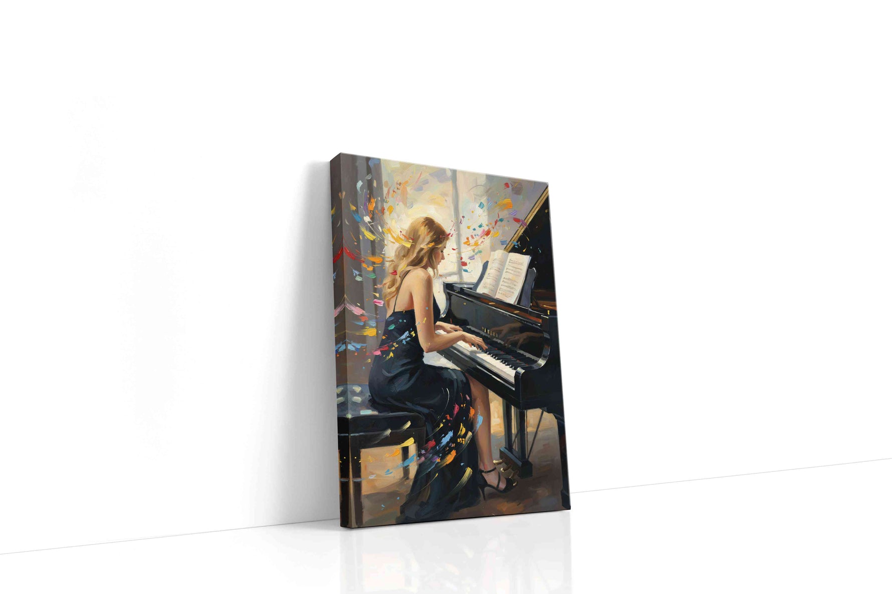 Melodic Whirlwind II music canvas print gallery-wrapped portrait canvas studio shot