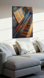 Melodies in Motion music canvas print, displayed in a living room