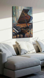 Melodies in Motion II music canvas print, displayed in a living room