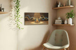Melodies in Motion III music canvas print styled in a living room