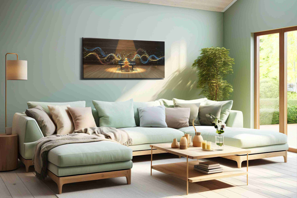 Melodies in Motion III music canvas print, hanging on wall