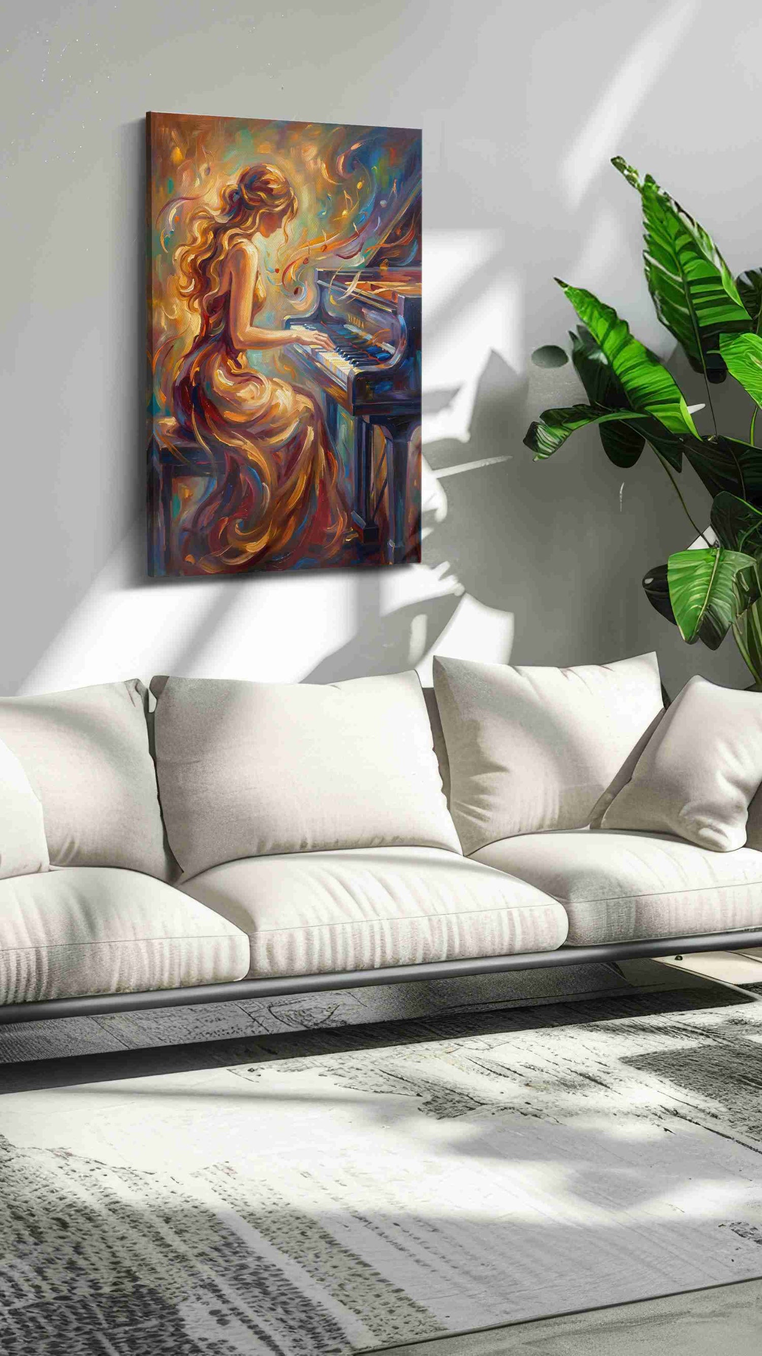 Melodies of Fire and Grace – music canvas wall art, gallery-wrapped, ready to hang