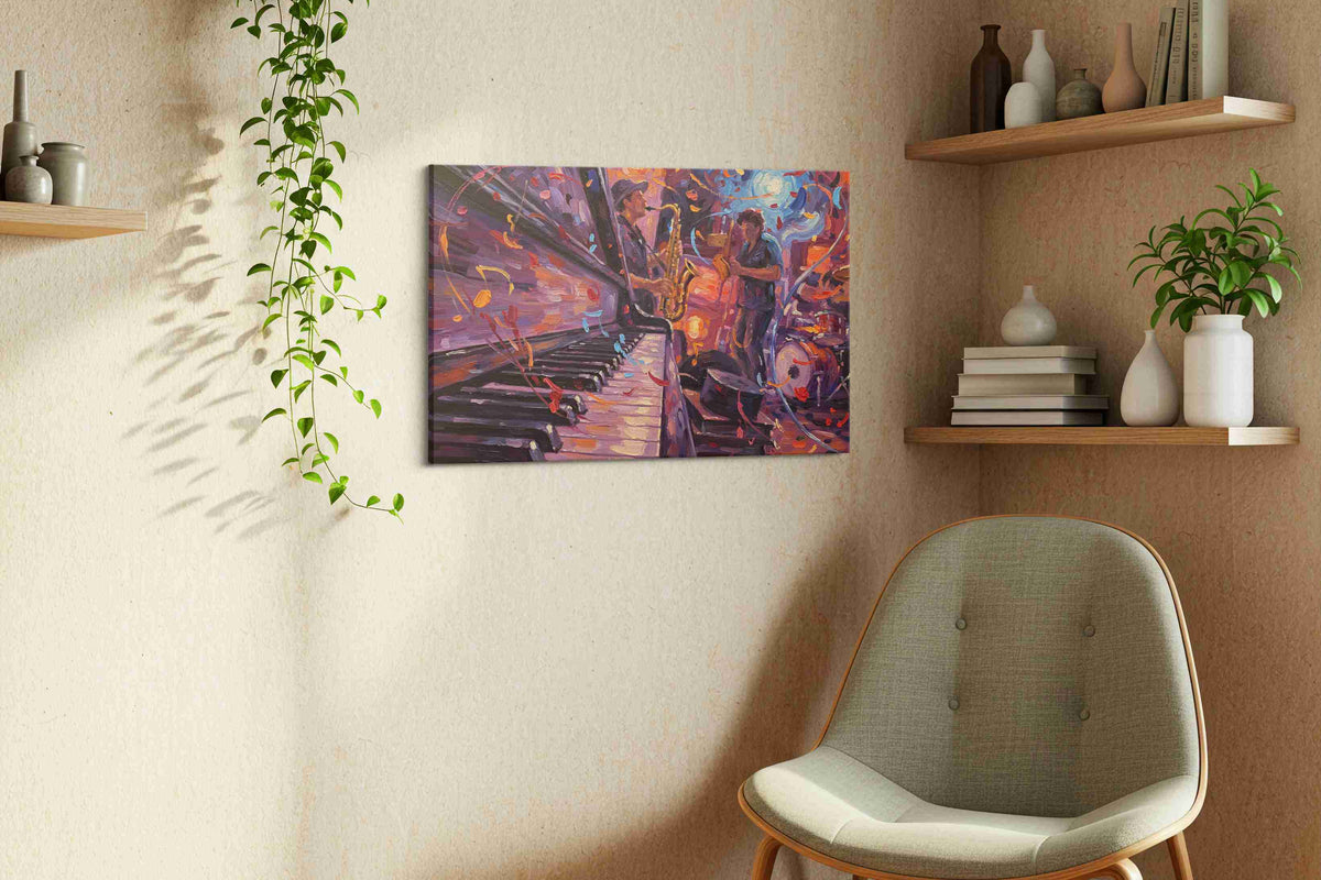 Melody in Motion music canvas print in a living room scene