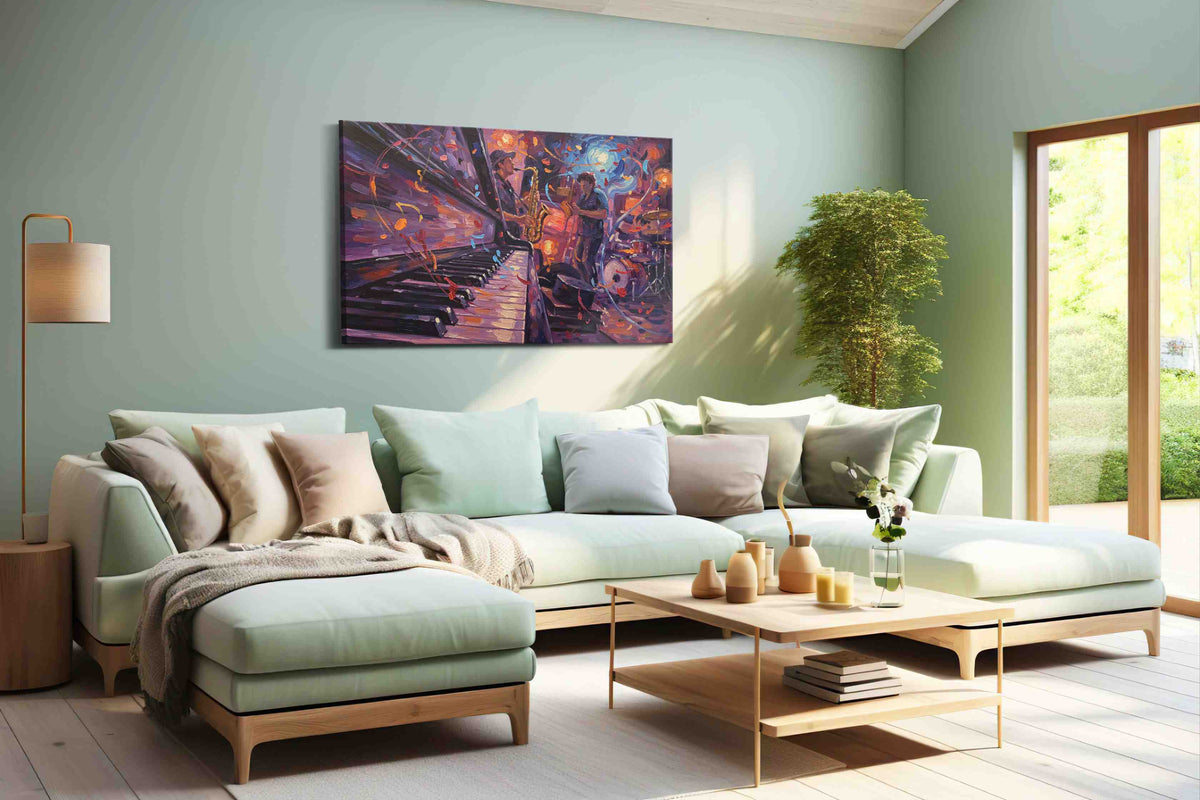 Melody in Motion music canvas print, hanging on wall