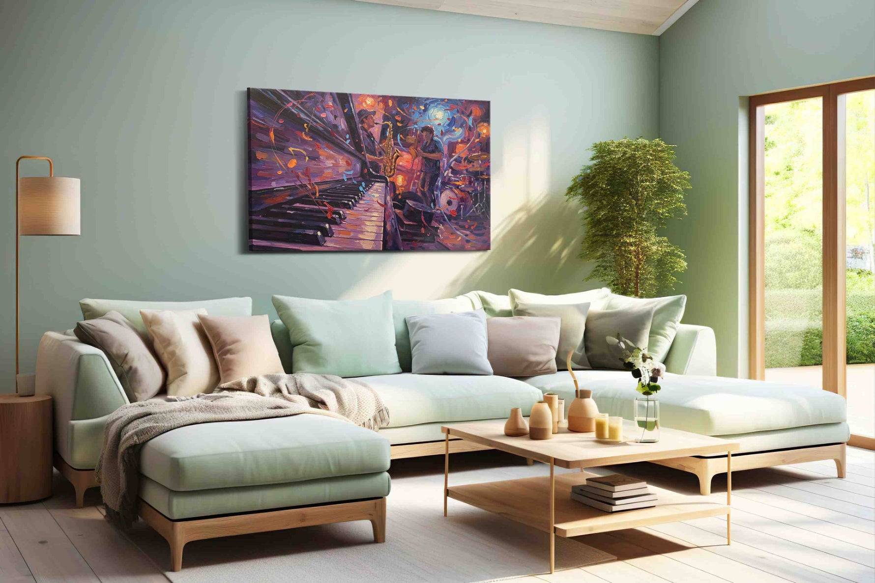 Melody in Motion music canvas print, hanging on wall