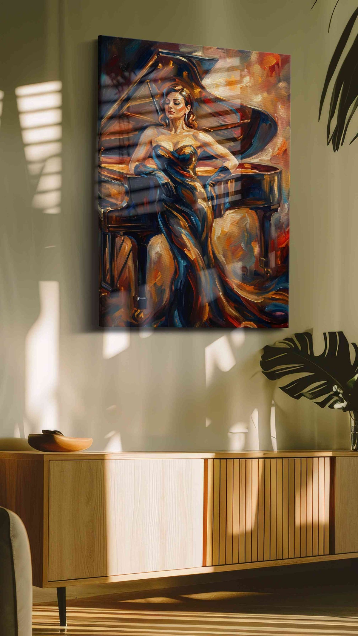 Melody of Fire and Elegance – music canvas wall art, gallery-wrapped, ready to hang