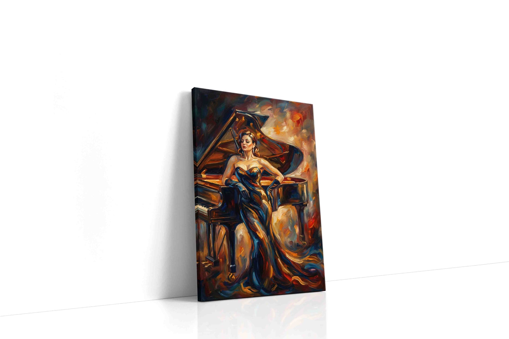 Melody of Fire and Elegance music canvas print gallery-wrapped portrait canvas studio shot