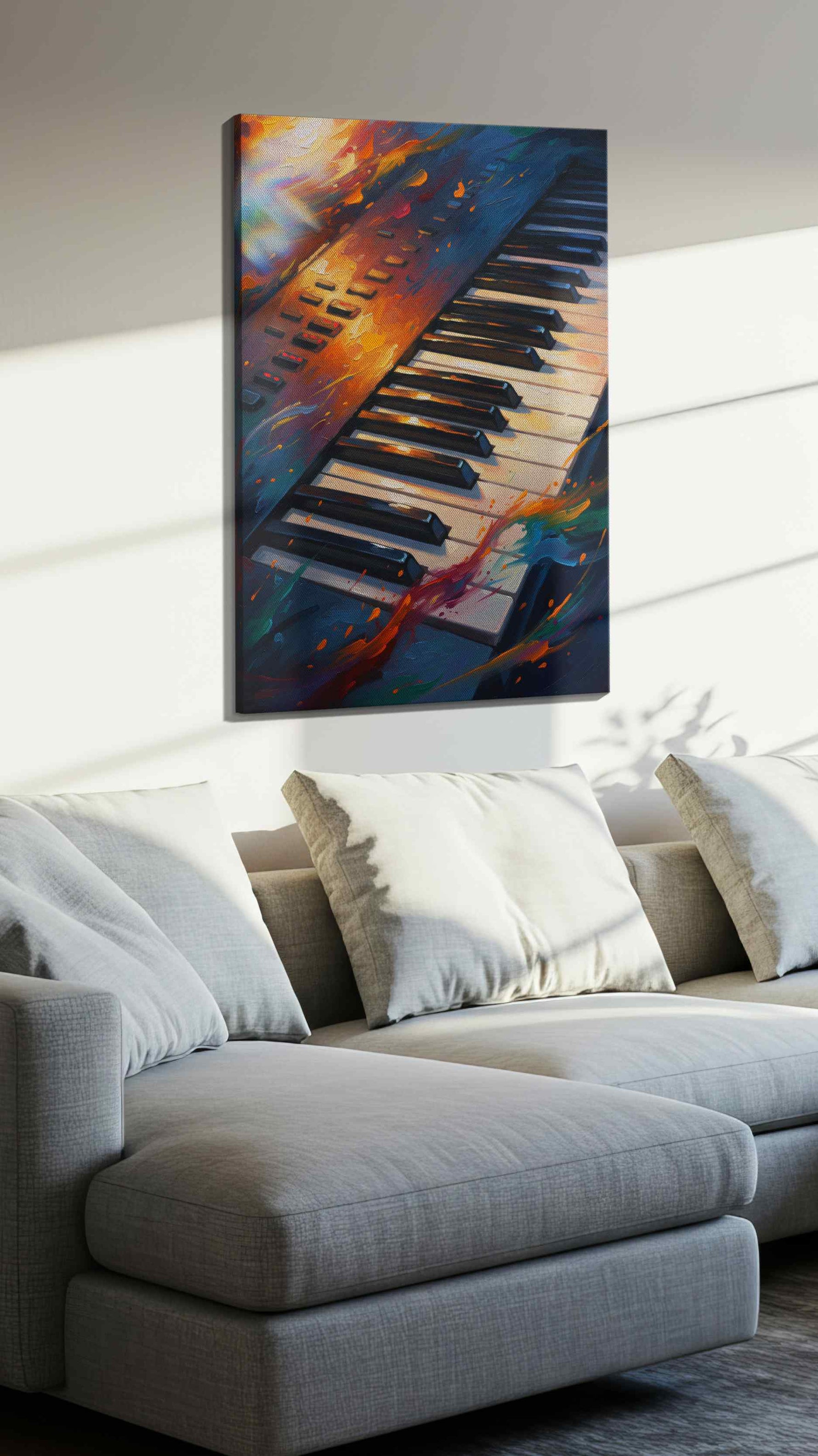 Melody of Flames music canvas print, displayed in a living room