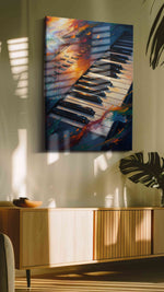 Melody of Flames music canvas print, on wall, lifestyle preview