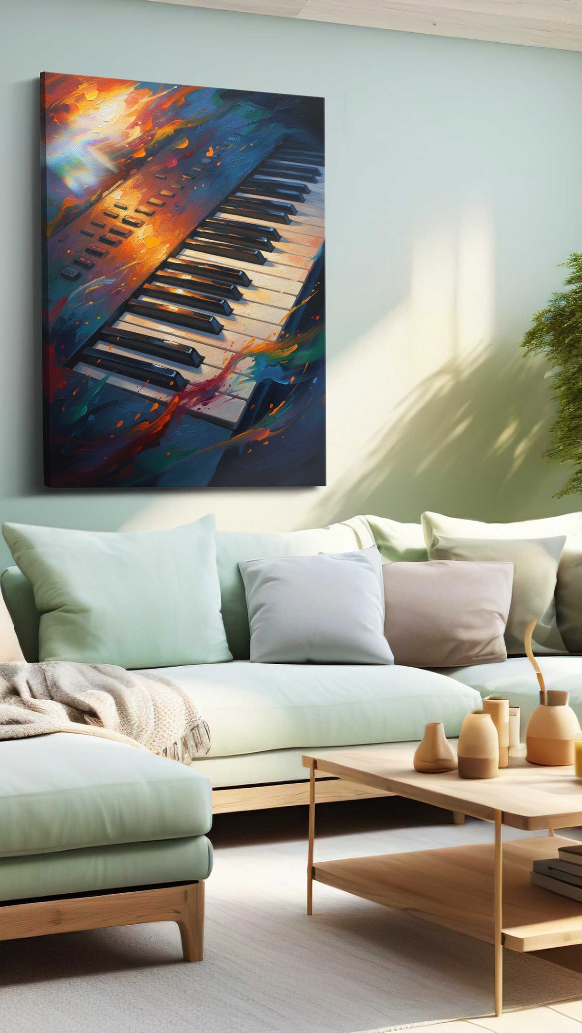 Melody of Flames music canvas print, hanging on wall