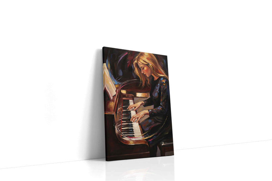 Melody of Midnight Reflections music canvas print, gallery-wrapped, ready to hang