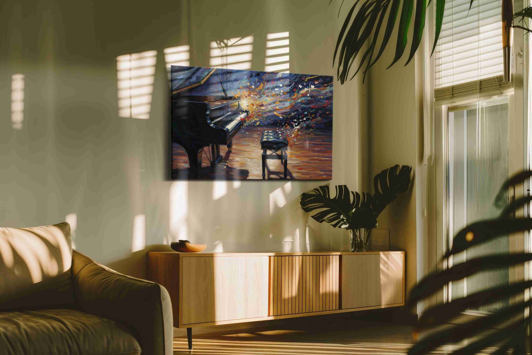 Melody of the Night music canvas print, on wall, lifestyle preview