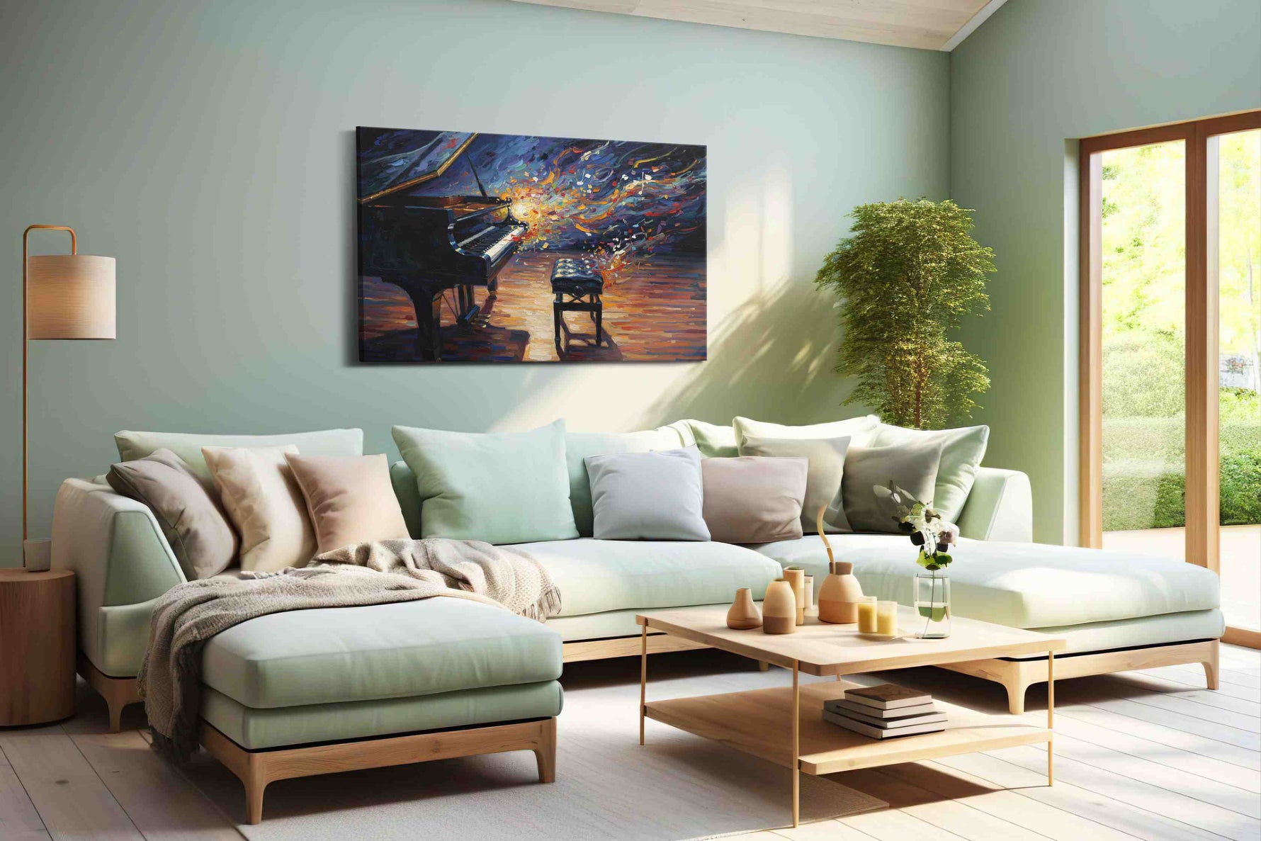 Melody of the Night music canvas print, hanging on wall