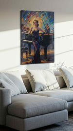 Symphony in Silhouette music canvas print, displayed in a living room