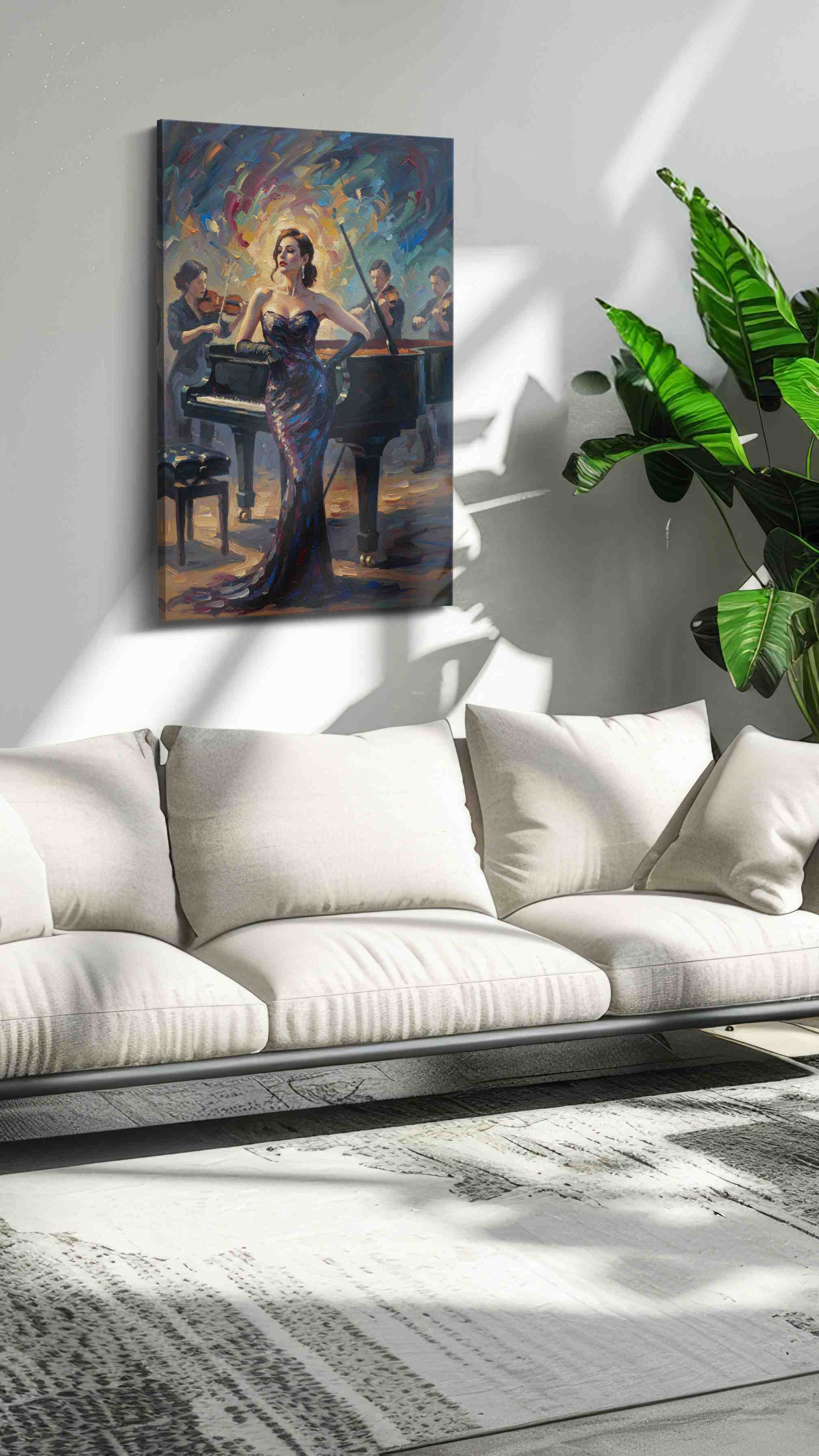 Symphony in Silhouette music canvas print, on wall, lifestyle preview