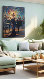 Symphony in Silhouette music canvas print, hanging on wall