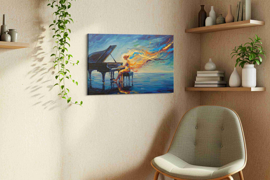 Symphony of Color music canvas print, displayed in a living room