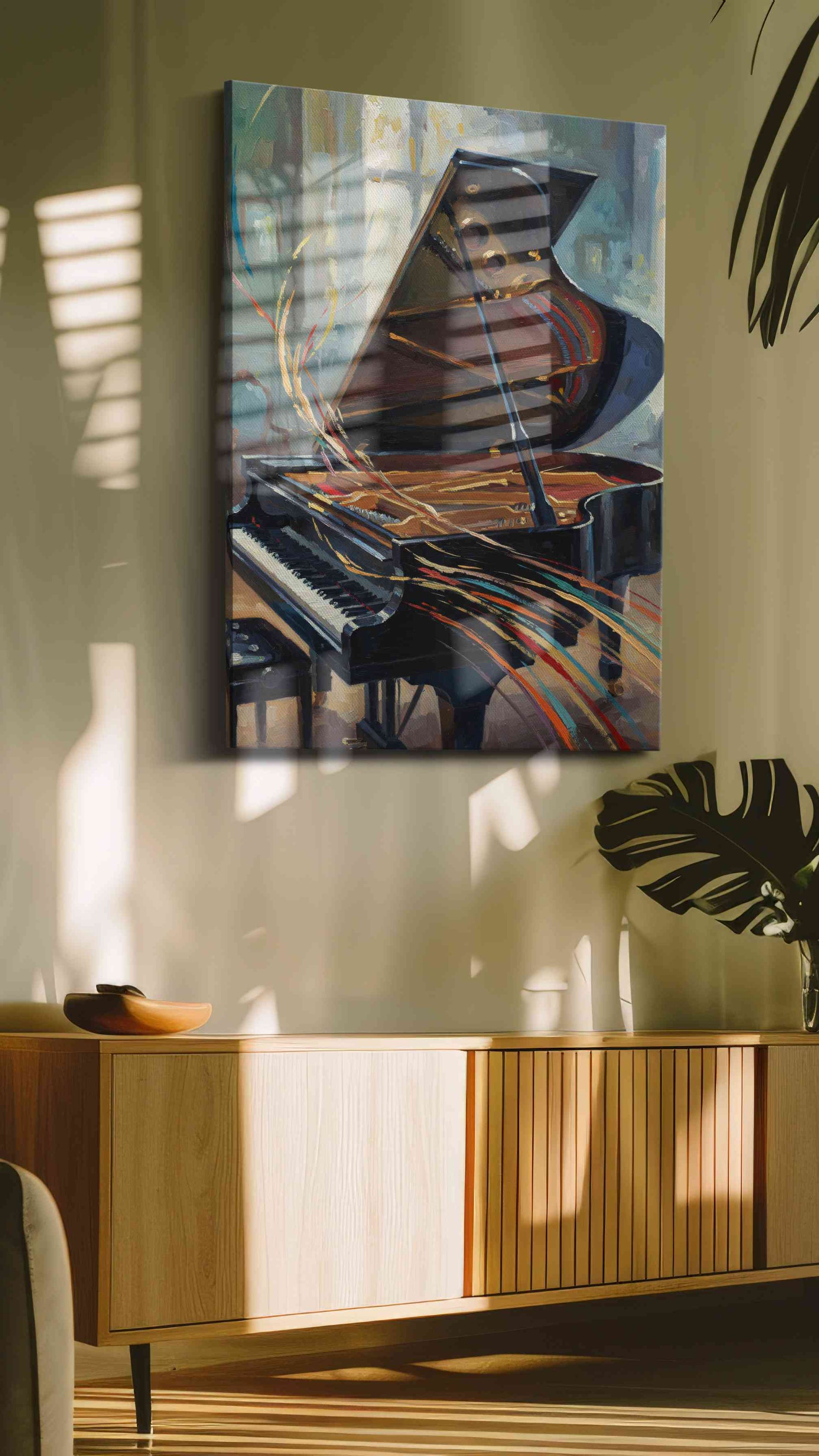 Symphony of Colors music canvas print in a contemporary interior mockup