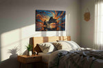 Symphony of Colors II music canvas print, displayed in a bedroom