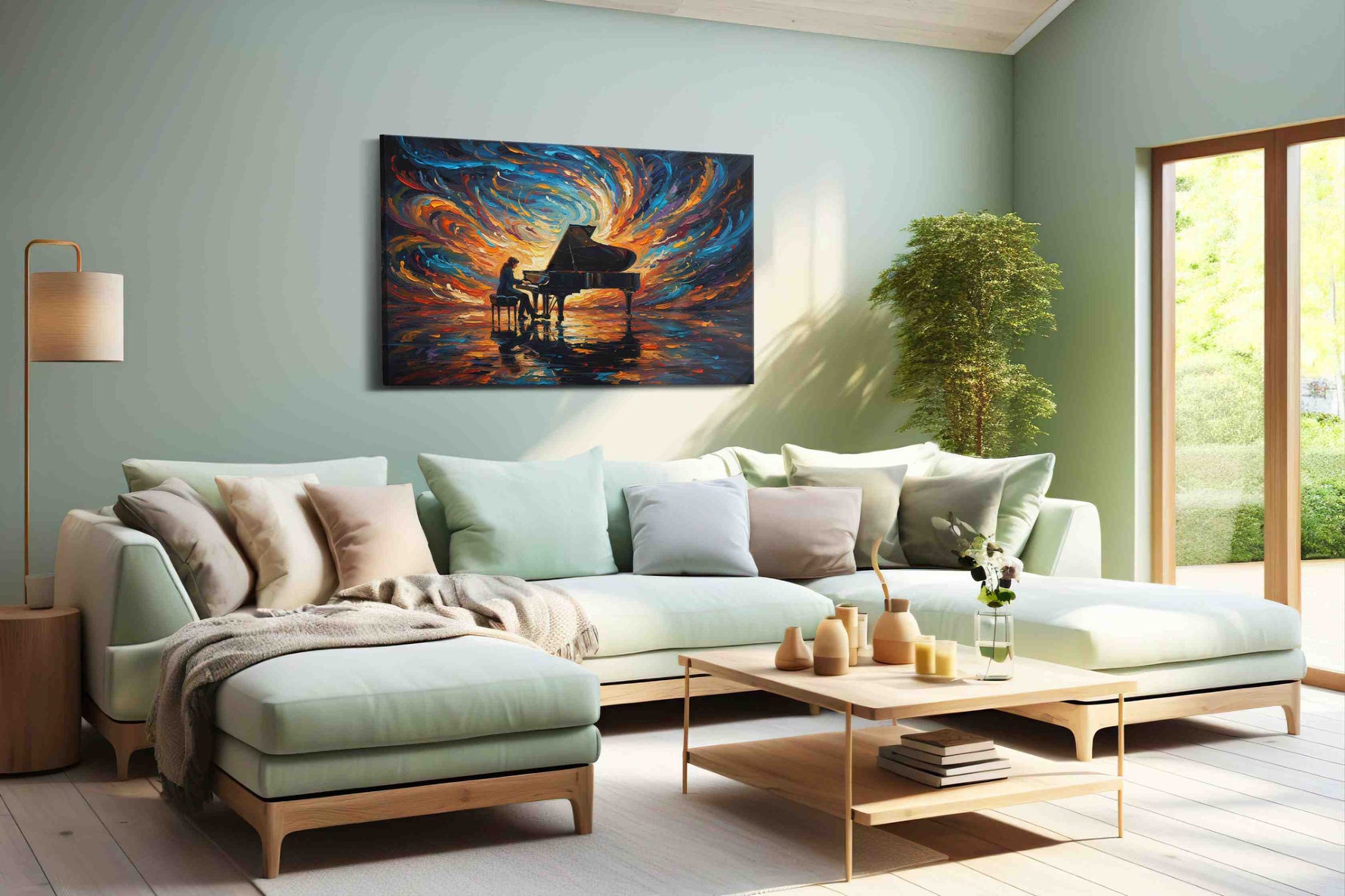 Symphony of Colors II music canvas print, hanging on wall