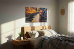 Symphony of Colors III music canvas print, displayed in a bedroom