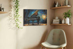 Symphony of Colors IX music canvas print styled in a living room