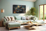 Symphony of Colors Unleashed music canvas print shown in a wall scene