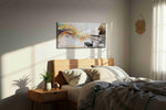 Symphony of Colors V music canvas print, displayed in a bedroom
