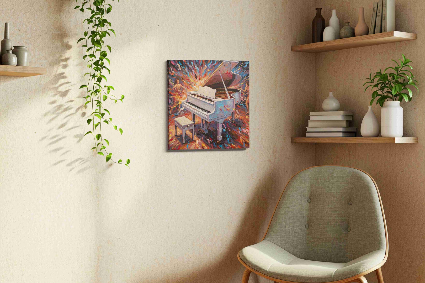 Symphony of Colors VI music canvas print, displayed in a living room