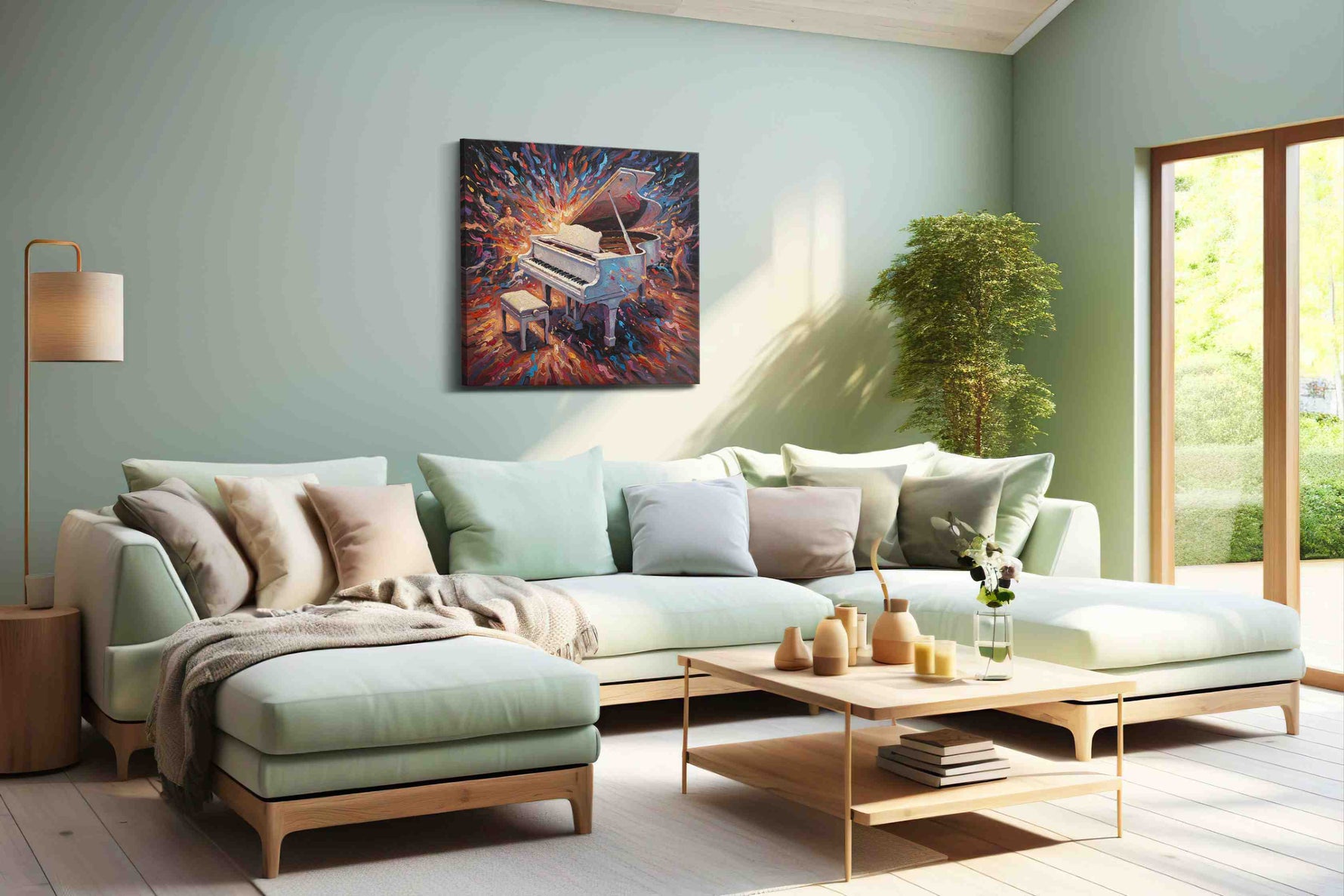 Symphony of Colors VI music canvas print, hanging on wall