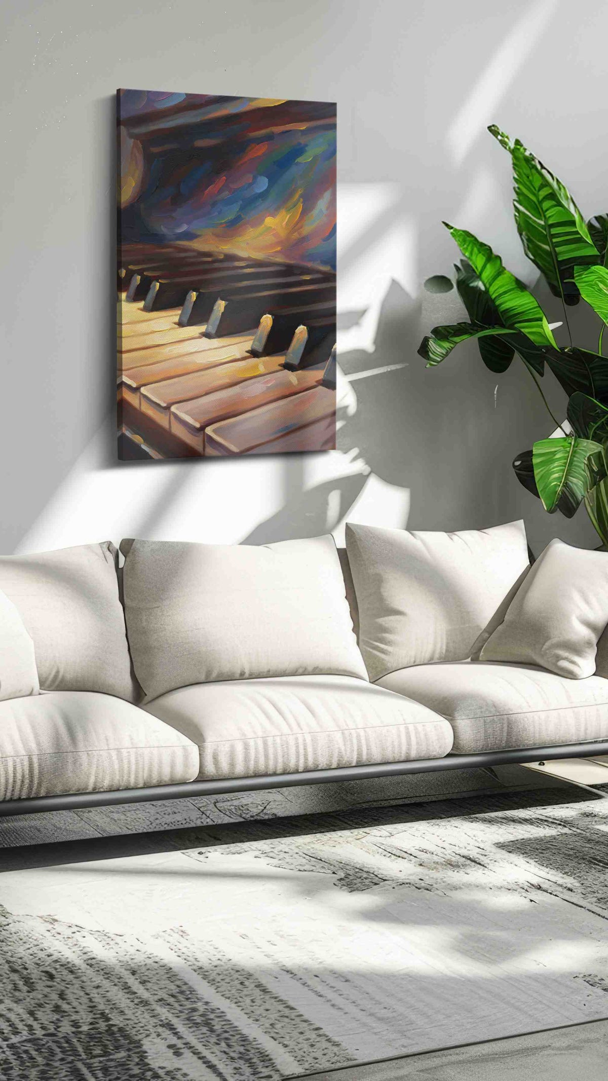 Symphony of Light music canvas print, on wall, lifestyle preview