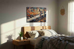 Symphony of Movement music canvas print, displayed in a bedroom