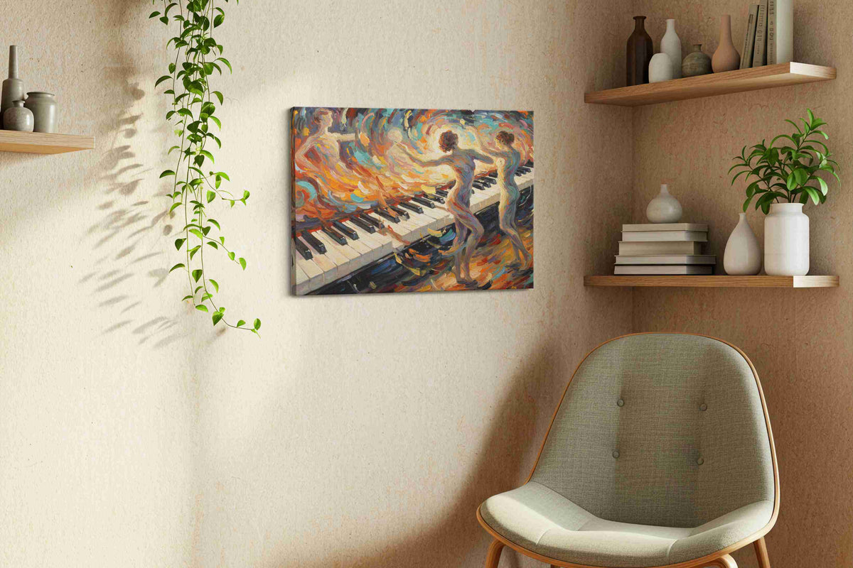 Symphony of Movement music canvas print, displayed in a living room