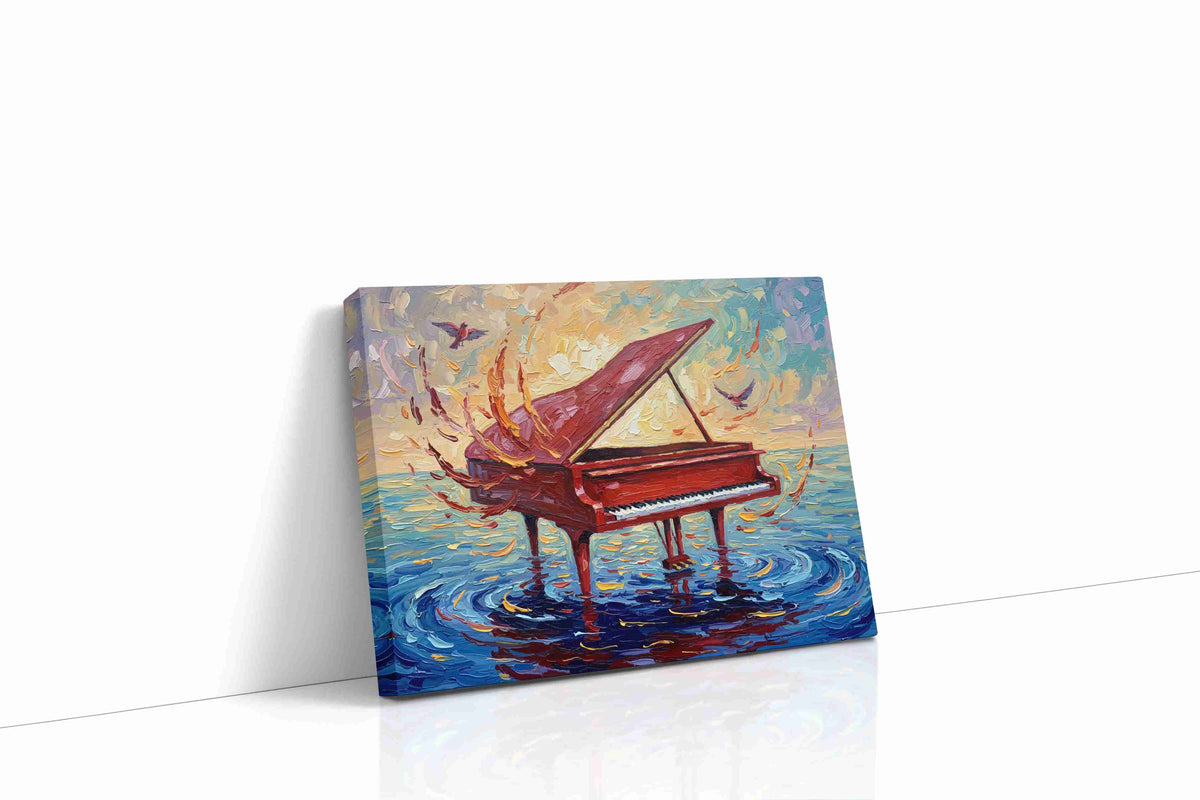 Symphony of Shimmering Waves music canvas print gallery-wrapped landscape canvas studio shot