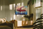 Symphony of Shimmering Waves music canvas print, hanging on wall — in a hung canvas mockup