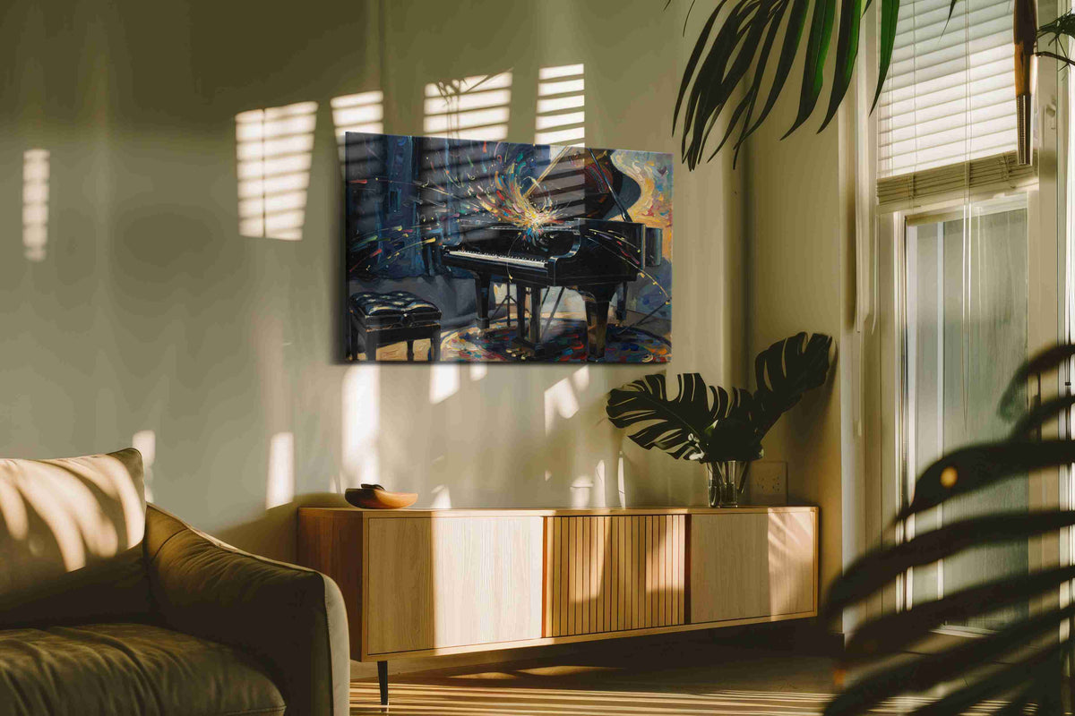 Symphony of Stardust music canvas print in a contemporary interior mockup