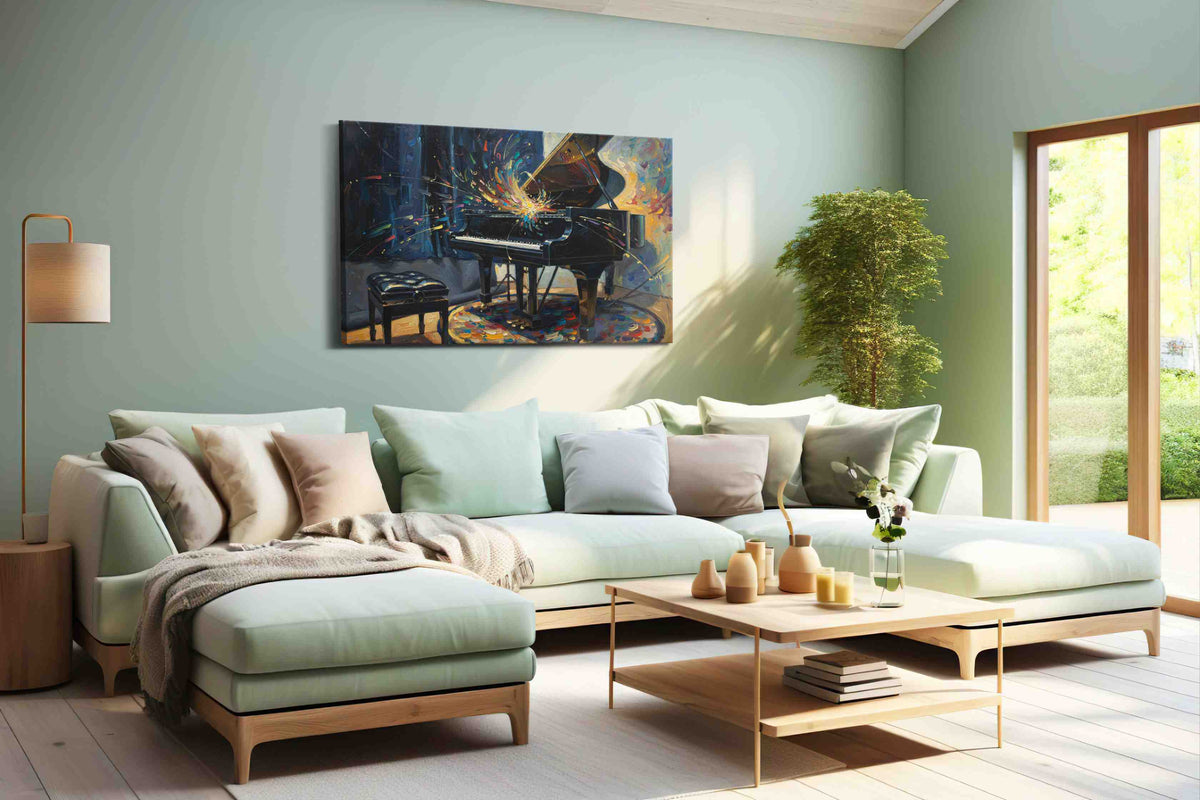 Symphony of Stardust music canvas print, hanging on wall