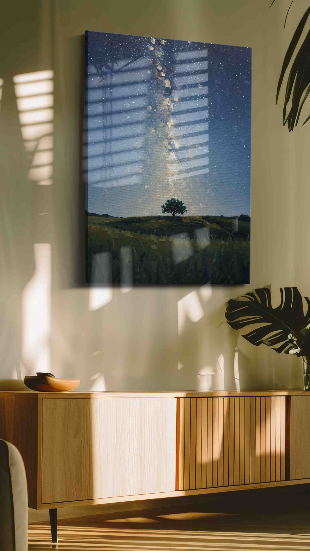 Celestial Solitude landscape canvas print, on wall, lifestyle preview