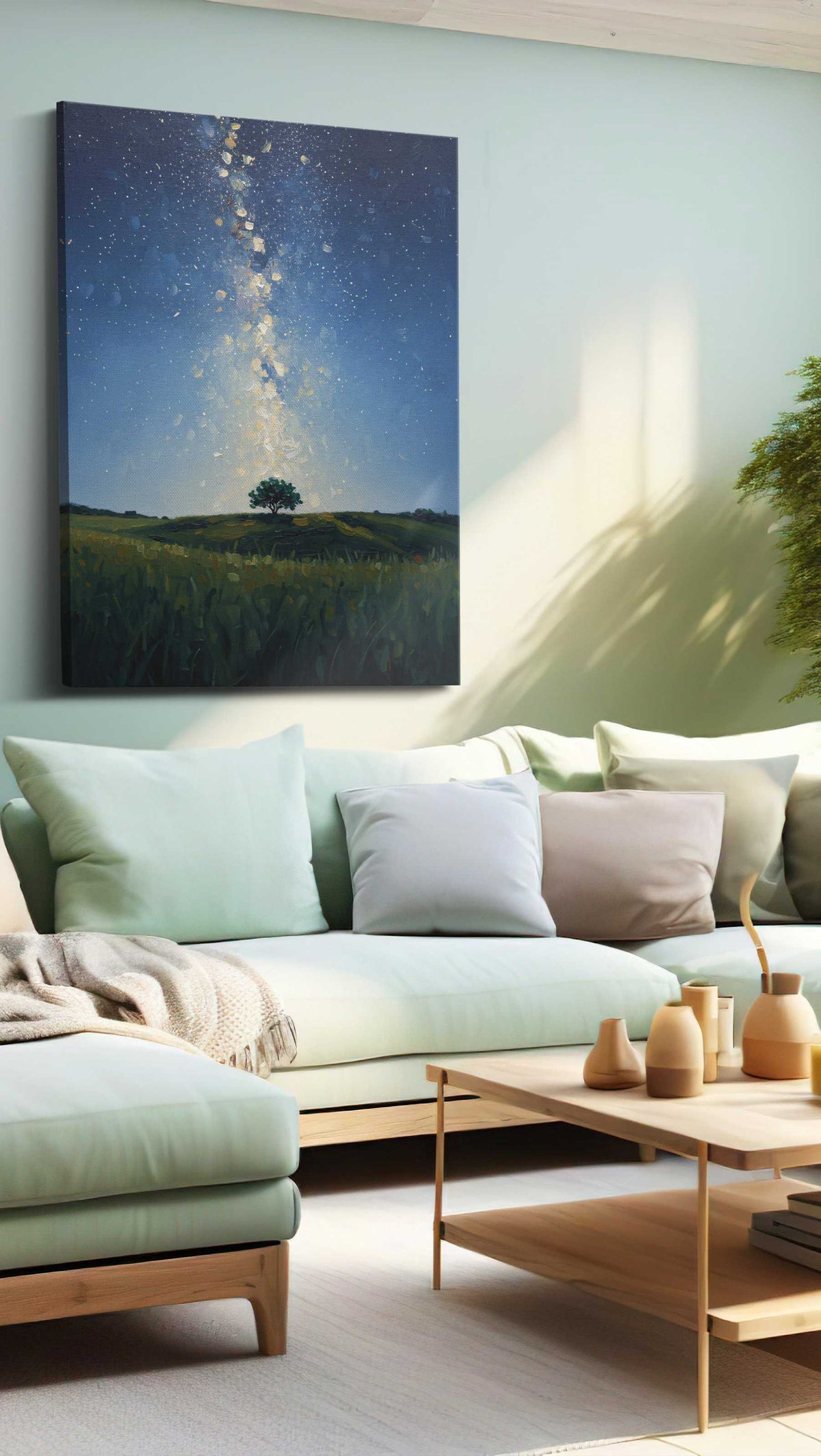 Celestial Solitude landscape canvas print, hanging on wall