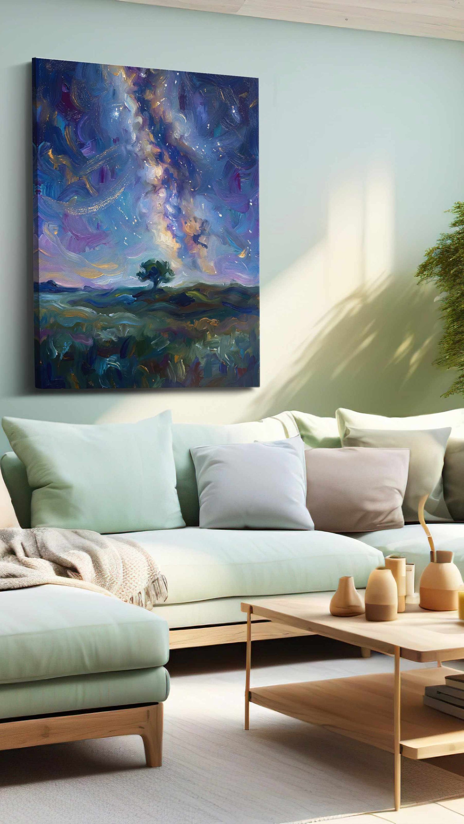 Celestial Symphony Over Fields – landscape canvas wall art, gallery-wrapped, ready to hang
