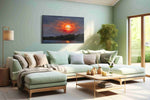 Ember Glow Horizon landscape canvas print, hanging on wall