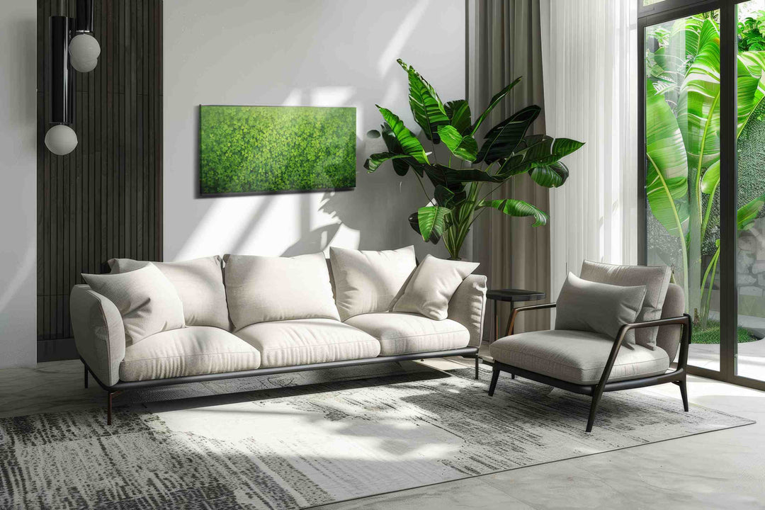 Emerald Canopy – leaves canvas wall art, gallery-wrapped, ready to hang