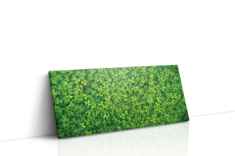 Emerald Clover Cascade leaves canvas print, gallery-wrapped, ready to hang