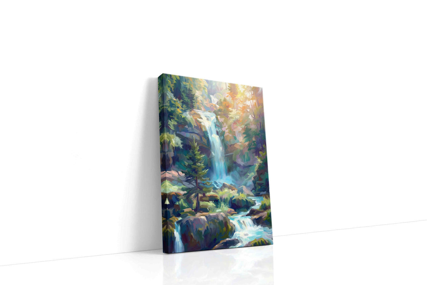 Enchanted Cascade Symphony landscape canvas print, gallery-wrapped, ready to hang