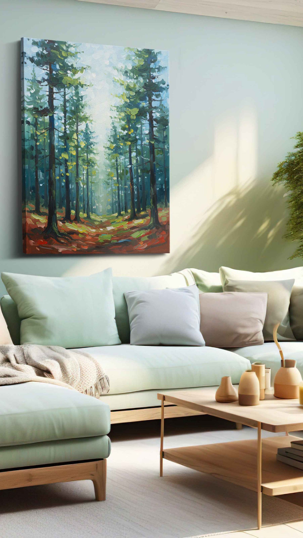 Enchanted Forest Pathway landscape canvas print, hanging on wall