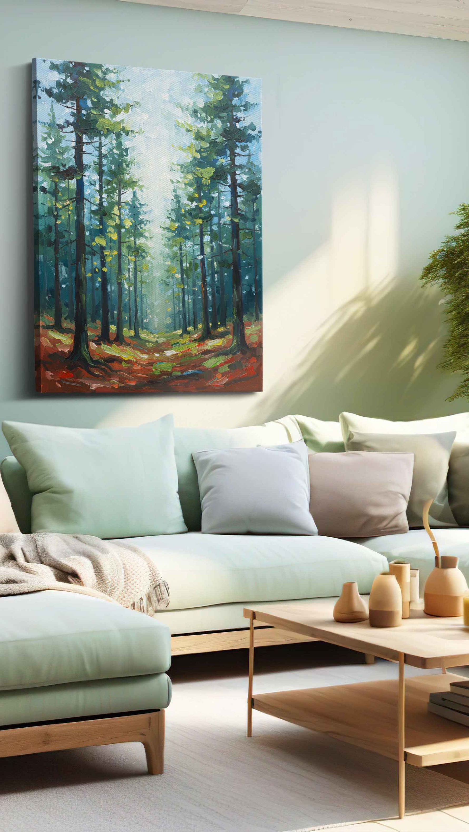 Enchanted Forest Pathway landscape canvas print, hanging on wall