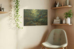 Enchanted Jungle Pathway nature canvas print, displayed in a living room